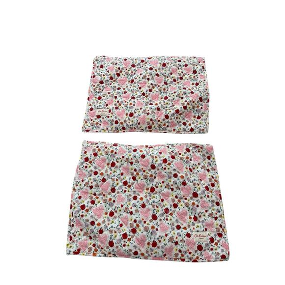 Pink flowers Hearts Floral Pillow Shams Set of 2 Quilted Cotton Kids bedding - Picture 2 of 7